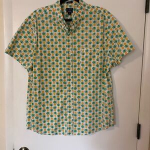 Men's Pineapple Print Shirt - Green and Yellow